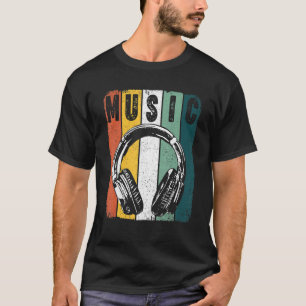 DJ Retro Kopfhörer für Musikproduzenten T-Shirt