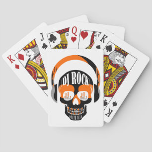 DJ Rock Totenkopf Todes Club Musik Spielkarten