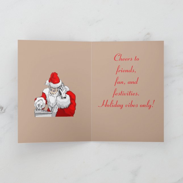 DJ Santa Claus Mixing The Christmas Party Track  Karte (Innenseite)