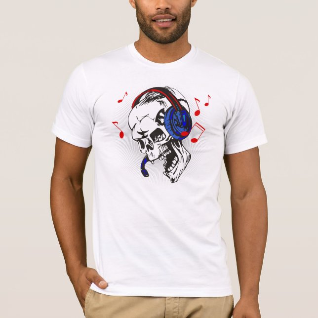 DJ-Schädel T-Shirt (Vorderseite)