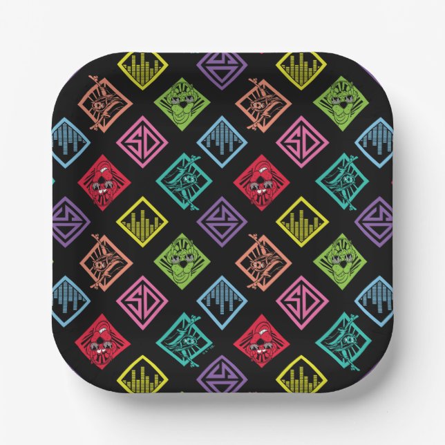 DJ Scooby-Doo-Muster Pappteller (Vorderseite)