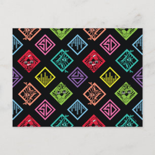 DJ Scooby-Doo-Muster Postkarte