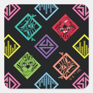 DJ Scooby-Doo-Muster Quadratischer Aufkleber