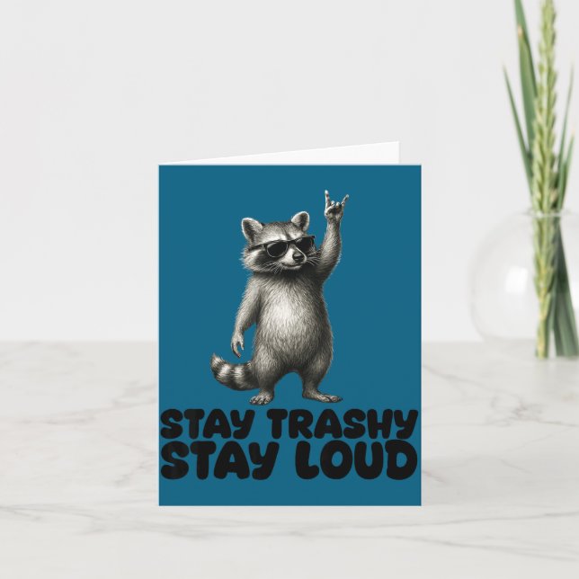 DJ Shades Trash Raccoon Rock Panda Karte (Vorderseite)