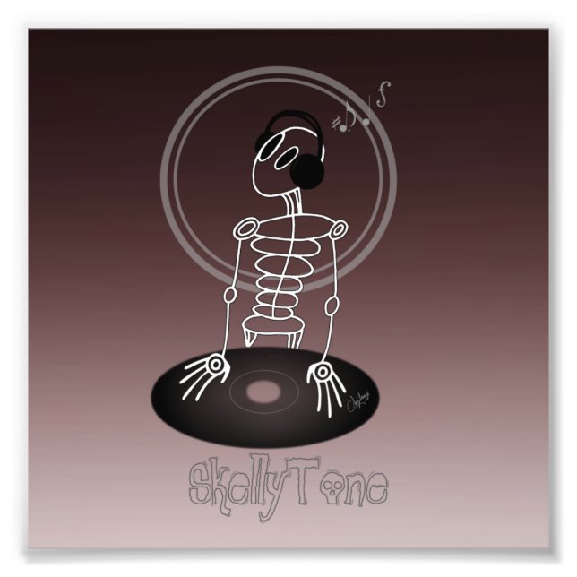 DJ Skeleton Fotodruck (Vorne)