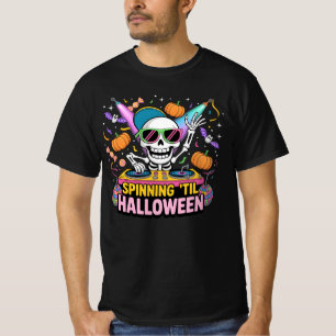 DJ Skeleton Halloween-Party Design - T-Shirt