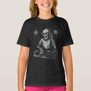 Dj Skeleton spielt Musik in der Disco T-Shirt