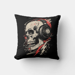 DJ-Skull-Kopfhörer-Blitz-Musik-Elektronik Kissen
