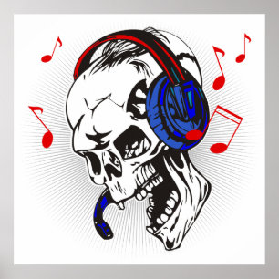 DJ Skull Poster