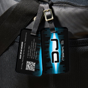 DJ Sky Blue Luggage Tag mit QR-Code Gepäckanhänger