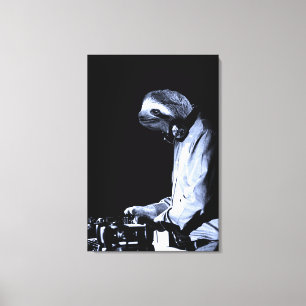 DJ Sloth Canvas Print Leinwanddruck