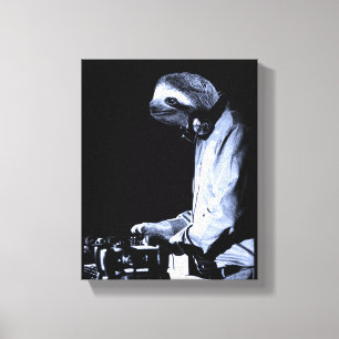 DJ Sloth Canvas Print Leinwanddruck