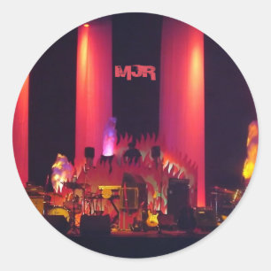DJ spielt vor Live Band Runder Aufkleber