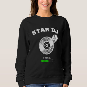 Dj Star Deejay Vinyl Turntable Kopfhörer Party Di Sweatshirt