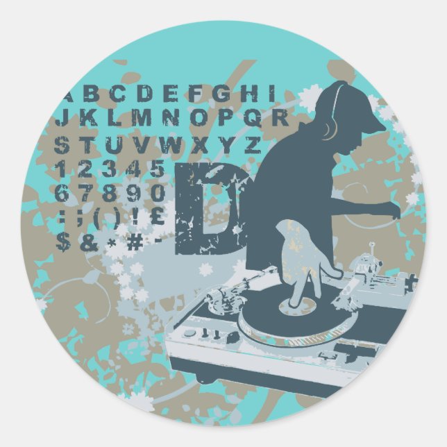 DJ-T - Shirt und Geschenke Runder Aufkleber (Vorderseite)