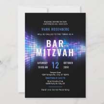 DJ Techno Dance Party Bar Mitzvah Einladung