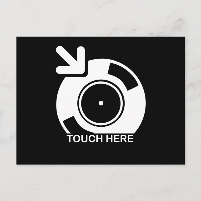 DJ Touch Here Postkarte (Vorderseite)