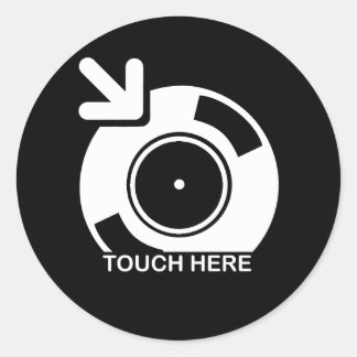 DJ Touch Here Runder Aufkleber