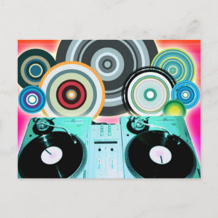 DJ Turntable Circles Postkarte