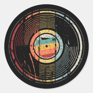 DJ-Turntable für Vinyl-Hörer Runder Aufkleber