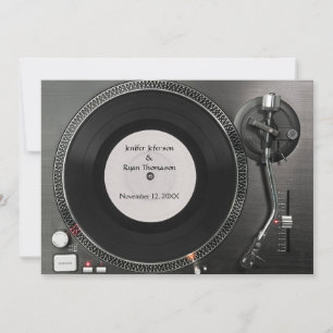 DJ Turntable Hochzeit Einladung