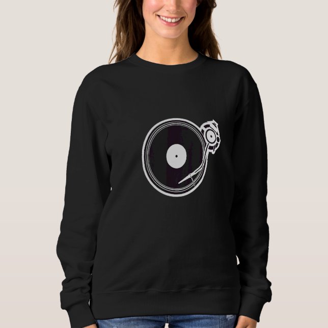 DJ-Turntable mit Stylus- und Nadelgrafiksatz Sweatshirt (Vorderseite)