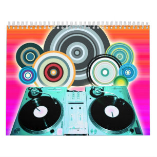 DJ-Turntable mit Vinyl - Pop Art Kalender