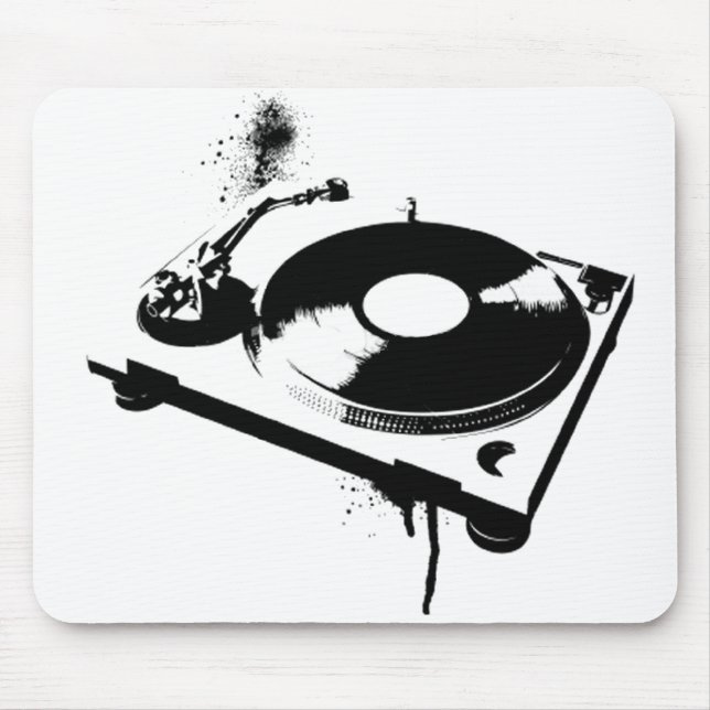 DJ Turntable Mouse Pad | Ibiza House Music Gifts Mousepad (Vorne)