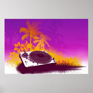 DJ Turntable Paradise Poster - Deck - Sommerstrand