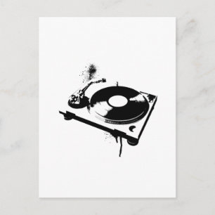 DJ-Turntable Postkarte