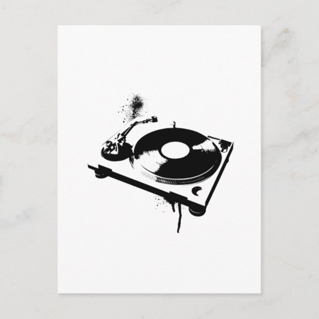 DJ-Turntable Postkarte (Vorderseite)