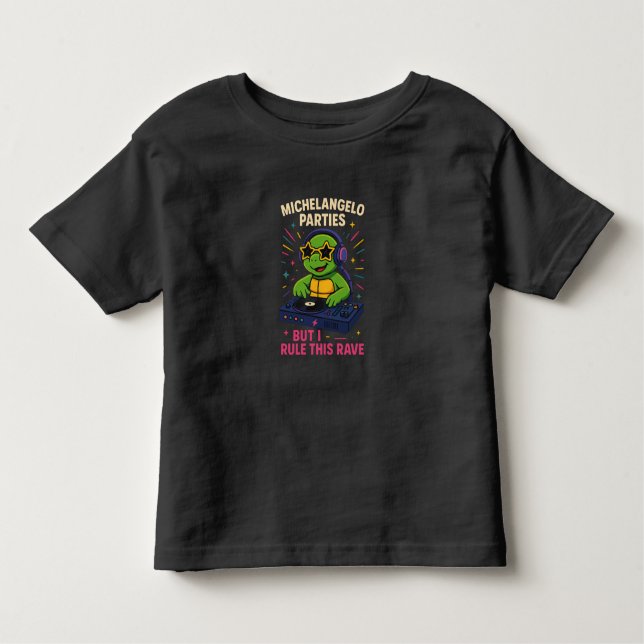 DJ Turtle Kleinkind T-shirt (Vorderseite)