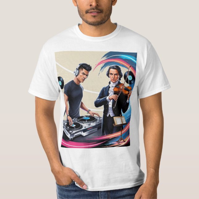DJ und Gitarrenfarben-Shirt T-Shirt (Vorderseite)