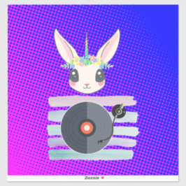 DJ Unicorn – Magische Partystimmung Design Aufkleber
