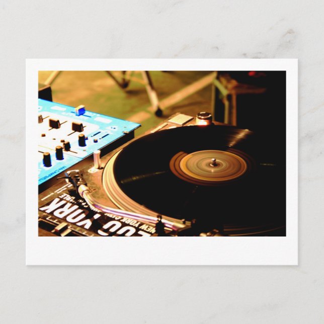 DJ Vinyl 1 Postkarte (Vorderseite)