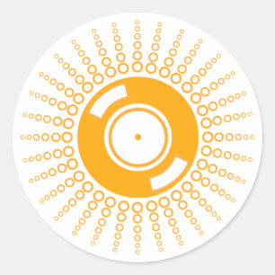 DJ Vinyl Ray - Disc Jockey Record Music DJ Runder Aufkleber
