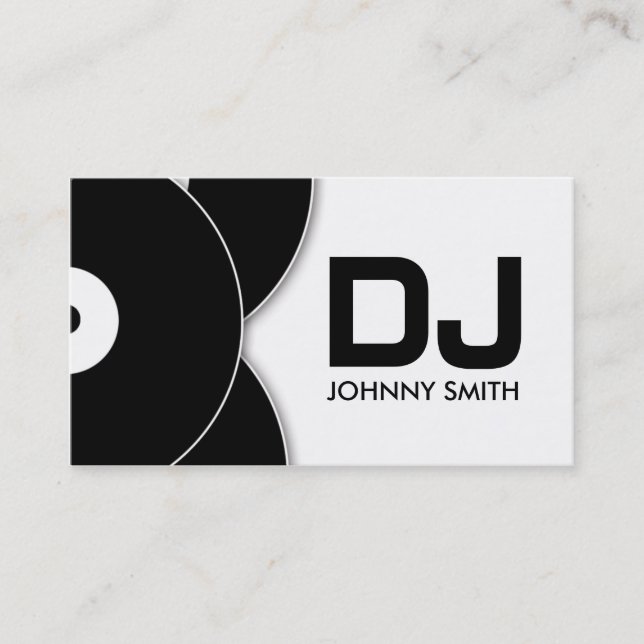 DJ Vinyl Record Music Business Card Visitenkarte (Vorderseite)
