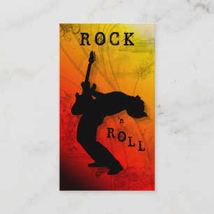 DJ-Visitenkarte-Gitarren-Musik-rotes Gelb Visitenkarte