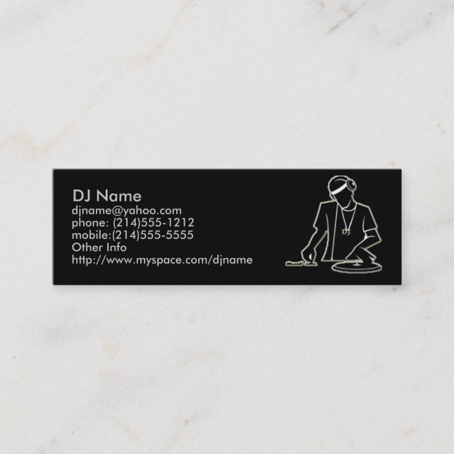 DJ-Visitenkarte Mini Visitenkarte (Vorderseite)