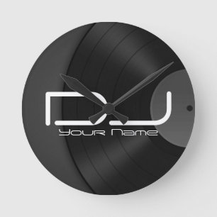 Dj Wall Clock mit Vinyl Background Runde Wanduhr