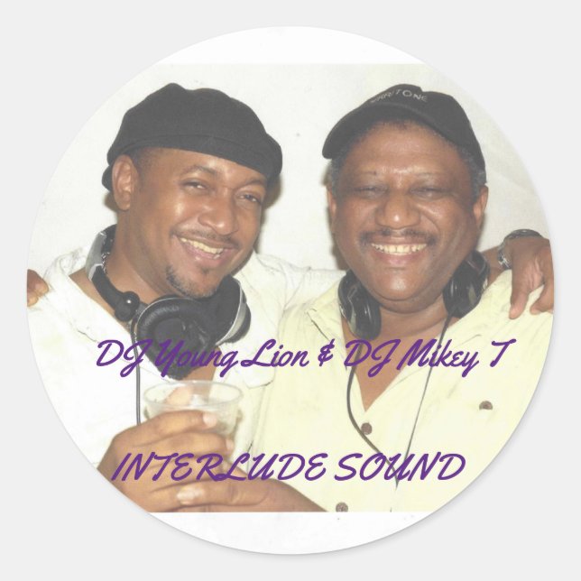 DJ YOUNG LION & DJ MIKEY T RUNDER AUFKLEBER (Vorderseite)