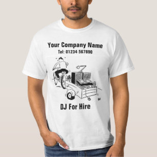 DJ zu vermieten Cartoon zum Personalisieren T-Shirt