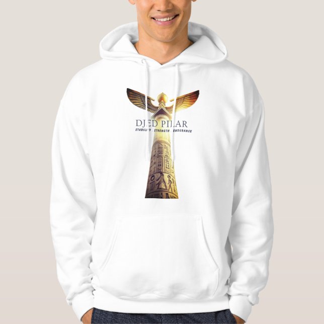 Djed Pillar Hoodie – Ancient Egyptian Stability Sy (Vorderseite)