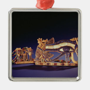 Djed Säulen-Brust und wedjet Augen-Brust Silbernes Ornament