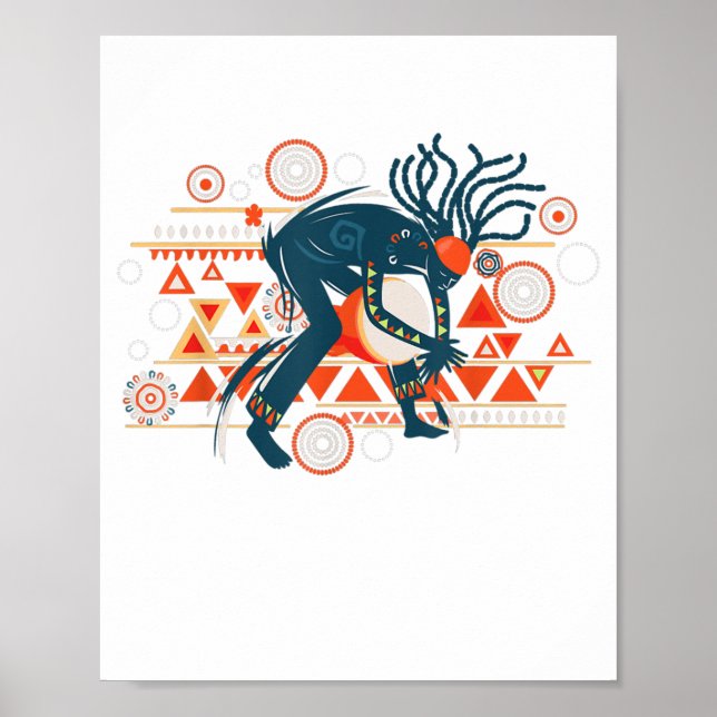 Djembe Drum spielt Musik afrikanische Kunst Drumme Poster (Vorne)