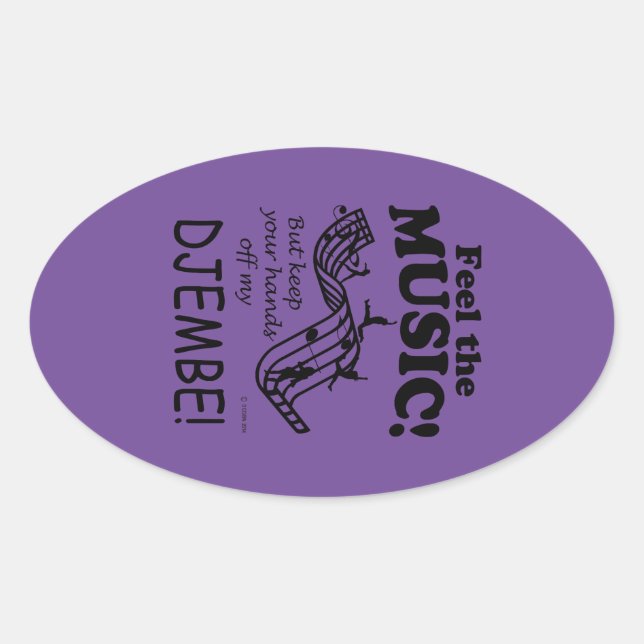Djembe Feel Music Oval Sticker (Vorderseite)