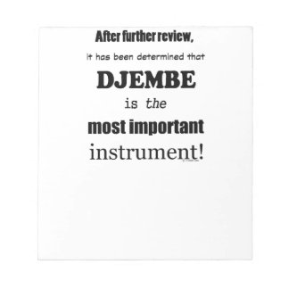 Djembe ist das wichtigste Instrument Notizblock