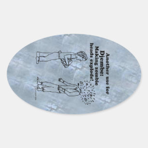 Djembe macht Zombies Explode Oval Sticker