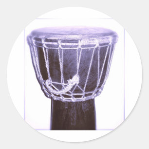 Djembe Music Gifts Runder Aufkleber