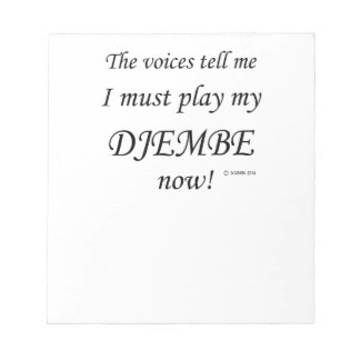 Djembe-Stimmen sagen, muss spielen Notizblock